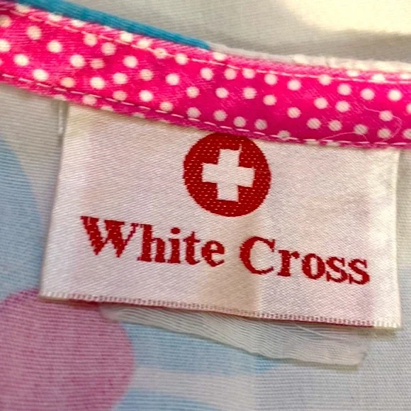 White Cross bright floral uniform top - Picture 7 of 7